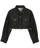 【エックスガール/X-girl】のOVERDYED DENIM JACKET 大人の最旬トレンドファッション＆コーディネート founy(ファウニー) ファッション Fashion レディースファッション Fashion for Women アウター Coat / Outerwear Collection レディースジャケット・軽アウター Jackets カットオフ Cut-Off Design クロップド Cropped, Short Length 今季 This Season, Current Season ショート Short, Short Length ジャケット Jacket, Outerwear セットアップ Set-Up, Coordinated Outfit デニム Denim, Jeans Material 定番 Standard, Basic Item フロント Front, Front Design ブリーチ Bleach, Washed Finish おすすめ Recommended / Our Picks thumbnail BLACK|ID: prp329100004975201 ipo3291000000037296836