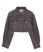 【エックスガール/X-girl】のOVERDYED DENIM JACKET 大人の最旬トレンドファッション＆コーディネート founy(ファウニー) ファッション Fashion レディースファッション Fashion for Women アウター Coat / Outerwear Collection レディースジャケット・軽アウター Jackets カットオフ Cut-Off Design クロップド Cropped, Short Length 今季 This Season, Current Season ショート Short, Short Length ジャケット Jacket, Outerwear セットアップ Set-Up, Coordinated Outfit デニム Denim, Jeans Material 定番 Standard, Basic Item フロント Front, Front Design ブリーチ Bleach, Washed Finish おすすめ Recommended / Our Picks thumbnail PINK|ID: prp329100004975201 ipo3291000000037296837