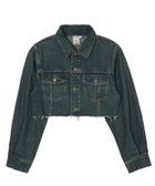 【エックスガール/X-girl】のOVERDYED DENIM JACKET 大人の最旬トレンドファッション＆コーディネート founy(ファウニー) ファッション Fashion レディースファッション Fashion for Women アウター Coat / Outerwear Collection レディースジャケット・軽アウター Jackets カットオフ Cut-Off Design クロップド Cropped, Short Length 今季 This Season, Current Season ショート Short, Short Length ジャケット Jacket, Outerwear セットアップ Set-Up, Coordinated Outfit デニム Denim, Jeans Material 定番 Standard, Basic Item フロント Front, Front Design ブリーチ Bleach, Washed Finish おすすめ Recommended / Our Picks thumbnail INDIGO|ID: prp329100004975201 ipo3291000000037296838