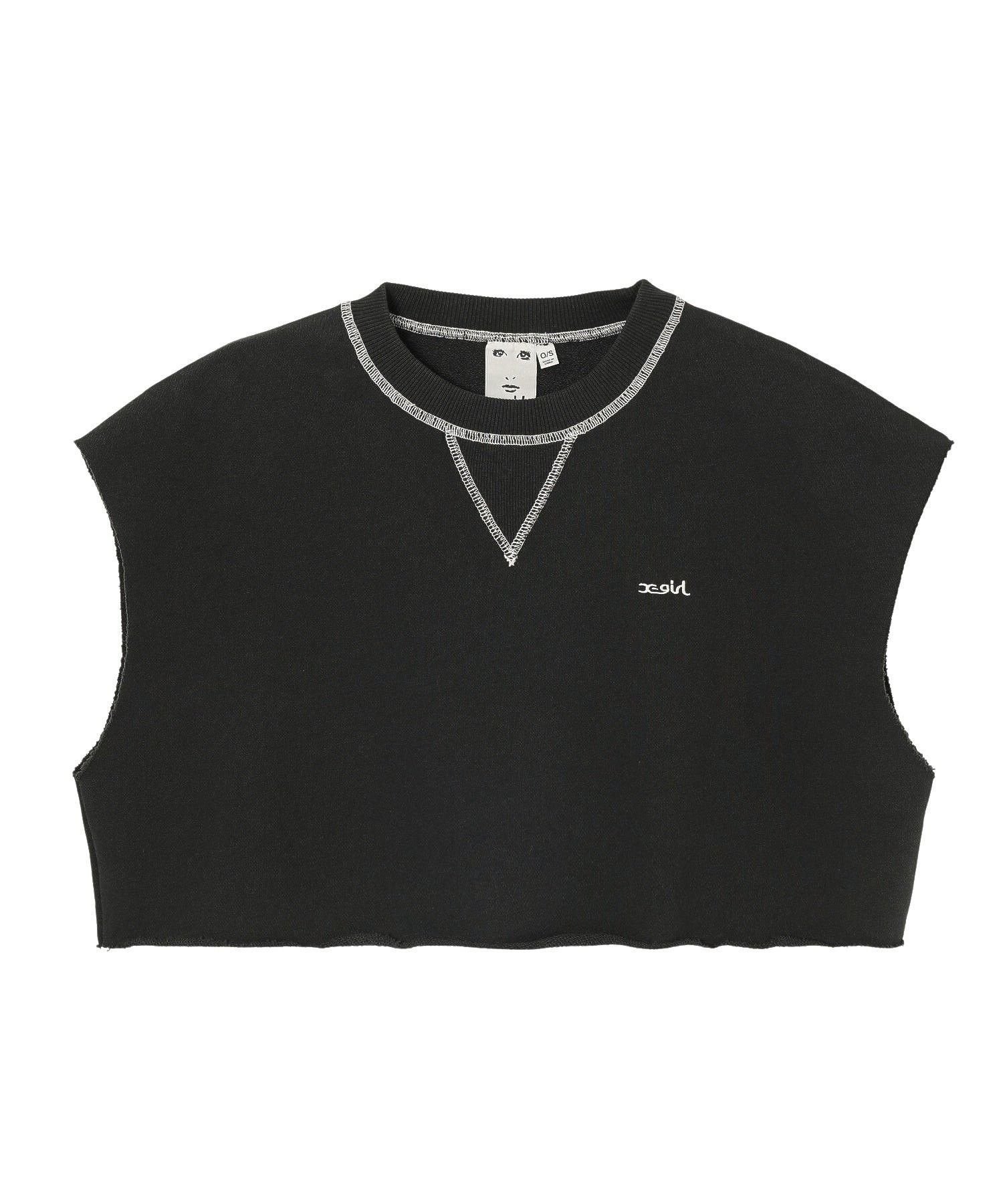 【エックスガール/X-girl】のCROPPED SWEAT VEST 大人の最旬トレンドファッション＆コーディネート founy(ファウニー) 　ファッション　Fashion　レディースファッション　Fashion for Women　アウター　Coat / Outerwear Collection　トップス・カットソー　Cut & Sew Tops　レディースパーカー・カジュアルフーディー　Casual Hoodies & Sweatshirts　ベスト&ジレ / 重ね着スタイル　Vests & Gilets　スウェット・クルーネックトップス　Sweatshirts & Crewnecks / Relaxed Fit Sweat Tops　オレンジ　Orange　カットオフ　Cut-Off Design　クロップド　Cropped, Short Length　シンプル　Simple, Minimal　スウェット / スエット　Sweatshirt, Sweatwear　デニム　Denim, Jeans Material　定番　Standard, Basic Item　ビッグ　Big, Oversized　ベスト　Vest, Waistcoat　ベーシック　Basic, Essential　ロング　Long, Long-Length　ワイド　Wide, Wide Fit　ワンポイント　One Point, Statement Accent　おすすめ　Recommended / Our Picks　 other-1|ID: prp329100004975202 ipo3291000000037296839