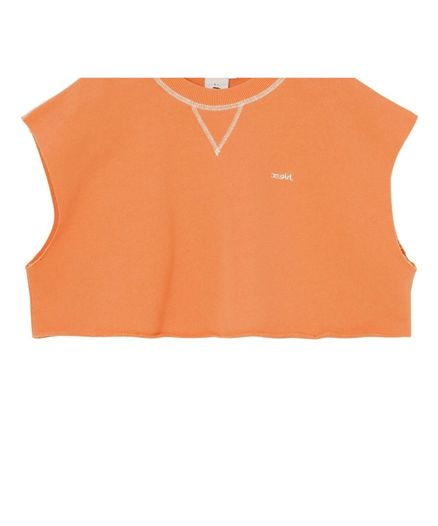 【エックスガール/X-girl】のCROPPED SWEAT VEST インテリア・キッズ・メンズ・レディースファッション・服の通販 founy(ファウニー) 　ファッション　Fashion　レディースファッション　Fashion for Women　アウター　Coat / Outerwear Collection　トップス・カットソー　Cut & Sew Tops　レディースパーカー・カジュアルフーディー　Casual Hoodies & Sweatshirts　ベスト&ジレ / 重ね着スタイル　Vests & Gilets　スウェット・クルーネックトップス　Sweatshirts & Crewnecks / Relaxed Fit Sweat Tops　オレンジ　Orange　カットオフ　Cut-Off Design　クロップド　Cropped, Short Length　シンプル　Simple, Minimal　スウェット / スエット　Sweatshirt, Sweatwear　デニム　Denim, Jeans Material　定番　Standard, Basic Item　ビッグ　Big, Oversized　ベスト　Vest, Waistcoat　ベーシック　Basic, Essential　ロング　Long, Long-Length　ワイド　Wide, Wide Fit　ワンポイント　One Point, Statement Accent　おすすめ　Recommended / Our Picks　ORANGE|ID: prp329100004975202 ipo3291000000037296842