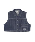 【エックスガール/X-girl】のSLEEVELESS CROPPED JACKET 大人の最旬トレンドファッション＆コーディネート founy(ファウニー) ファッション Fashion レディースファッション Fashion for Women アウター Coat / Outerwear Collection レディースジャケット・軽アウター Jackets クロップド Cropped, Short Length ショート Short, Short Length ジャケット Jacket, Outerwear セットアップ Set-Up, Coordinated Outfit デニム Denim, Jeans Material ビッグ Big, Oversized ベスト Vest, Waistcoat ベーシック Basic, Essential ワイド Wide, Wide Fit 夏 Summer thumbnail INDIGO|ID: prp329100004975203 ipo3291000000037296845