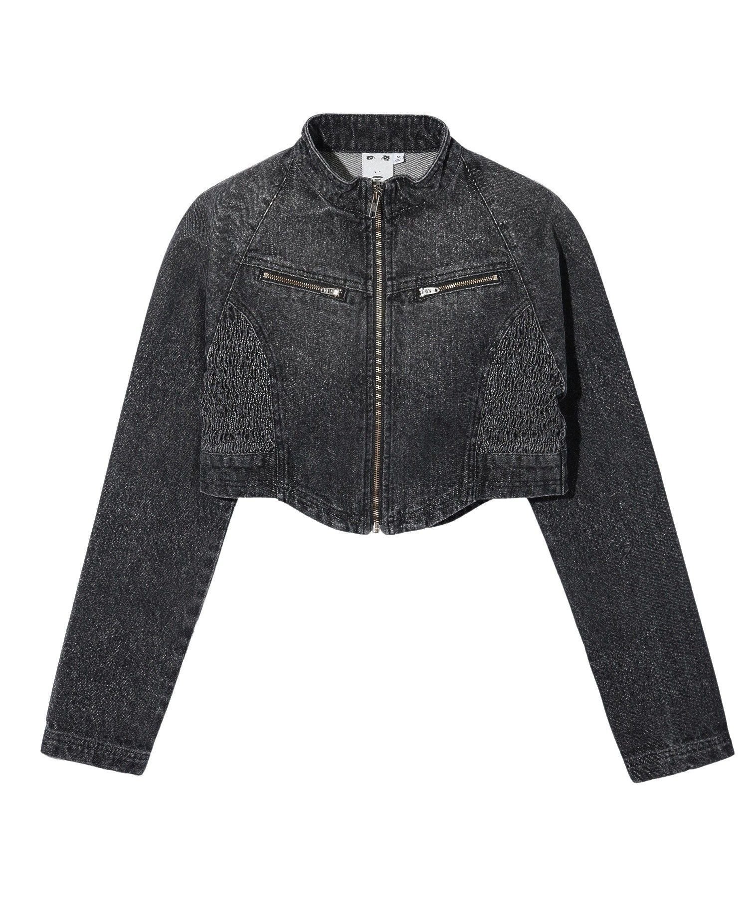 【エックスガール/X-girl】のZIP UP STAND COLLAR DENIM JACKET インテリア・キッズ・メンズ・レディースファッション・服の通販 founy(ファウニー) 　ファッション　Fashion　レディースファッション　Fashion for Women　アウター　Coat / Outerwear Collection　レディースジャケット・軽アウター　Jackets　コンパクト　Compact, Small Size　シャーリング　Shirring, Ruched　ショート　Short, Short Length　ジャケット　Jacket, Outerwear　スポーツ　Sports, Activewear　セットアップ　Set-Up, Coordinated Outfit　デニム　Denim, Jeans Material　おすすめ　Recommended / Our Picks　BLACK|ID: prp329100004975205 ipo3291000000037296850