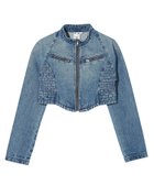 【エックスガール/X-girl】のZIP UP STAND COLLAR DENIM JACKET 大人の最旬トレンドファッション＆コーディネート founy(ファウニー) ファッション Fashion レディースファッション Fashion for Women アウター Coat / Outerwear Collection レディースジャケット・軽アウター Jackets コンパクト Compact, Small Size シャーリング Shirring, Ruched ショート Short, Short Length ジャケット Jacket, Outerwear スポーツ Sports, Activewear セットアップ Set-Up, Coordinated Outfit デニム Denim, Jeans Material おすすめ Recommended / Our Picks thumbnail INDIGO|ID: prp329100004975205 ipo3291000000037296851
