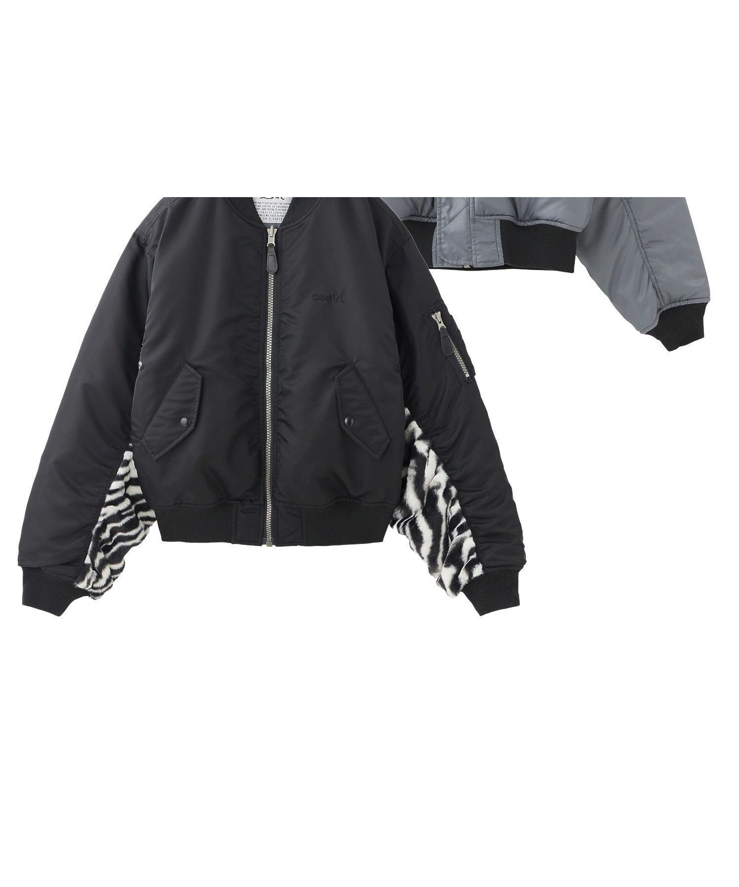 【エックスガール/X-girl】のPANELED FUR REVERSIBLE MA-1 JACKET 大人の最旬トレンドファッション＆コーディネート founy(ファウニー) 　ファッション　Fashion　レディースファッション　Fashion for Women　アウター　Coat / Outerwear Collection　レディースジャケット・軽アウター　Jackets　MA-1ジャケット　MA-1 Bomber Jackets / Flight Jackets　カットソー　Cut and Sewn Top　ガーリー　Girly, Feminine Style　コンパクト　Compact, Small Size　ジャケット　Jacket, Outerwear　スウェット / スエット　Sweatshirt, Sweatwear　デニム　Denim, Jeans Material　定番　Standard, Basic Item　バランス　Balance, Style Balance　ベーシック　Basic, Essential　ミニスカート　Mini Skirt, Short Skirt　リバーシブル　Reversible, Two-Sided　ワンポイント　One Point, Statement Accent　A/W・秋冬　Autumn/Winter　おすすめ　Recommended / Our Picks　旅行　Travel　 other-1|ID: prp329100004975207 ipo3291000000037296855
