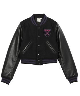 【エックスガール/X-girl】のBABY STADIUM JACKET 大人の最旬トレンドファッション＆コーディネート founy(ファウニー) ファッション Fashion レディースファッション Fashion for Women アウター Coat / Outerwear Collection レディースジャケット・軽アウター Jackets コンパクト Compact, Small Size 今季 This Season, Current Season シンプル Simple, Minimal ジャケット Jacket, Outerwear デニム Denim, Jeans Material フロント Front, Front Design 無地 Plain, Solid Color |ID:prp329100004975209