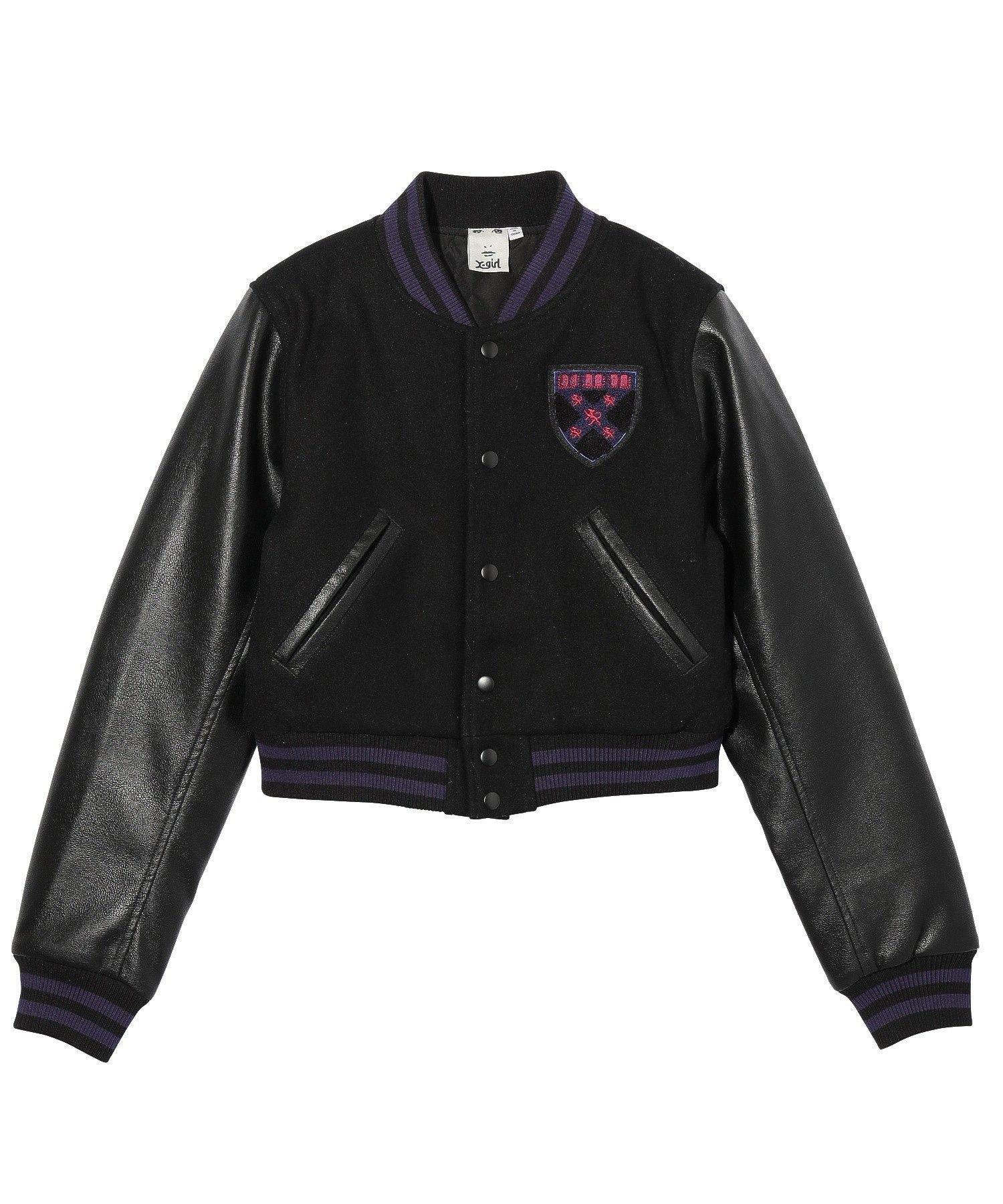 【エックスガール/X-girl】のBABY STADIUM JACKET 大人の最旬トレンドファッション＆コーディネート founy(ファウニー) 　ファッション　Fashion　レディースファッション　Fashion for Women　アウター　Coat / Outerwear Collection　レディースジャケット・軽アウター　Jackets　コンパクト　Compact, Small Size　今季　This Season, Current Season　シンプル　Simple, Minimal　ジャケット　Jacket, Outerwear　デニム　Denim, Jeans Material　フロント　Front, Front Design　無地　Plain, Solid Color　 other-1|ID: prp329100004975209 ipo3291000000037296861
