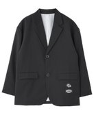 【エックスガール/X-girl】のLABEL TAILORED JACKET 大人の最旬トレンドファッション＆コーディネート founy(ファウニー) ファッション Fashion レディースファッション Fashion for Women アウター Coat / Outerwear Collection レディースジャケット・軽アウター Jackets グラフィック Graphic, Graphic Design ジャケット Jacket, Outerwear ストライプ Stripe, Striped Pattern ポケット Pocket, Pocket Detail ミニスカート Mini Skirt, Short Skirt ロング Long, Long-Length ワンポイント One Point, Statement Accent thumbnail BLACK|ID: prp329100004975210 ipo3291000000037296865