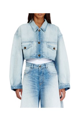 【ディーゼル/DIESEL】のウィメンズ デニムジャケット DE-MALLEY-S 大人の最旬トレンドファッション＆コーディネート founy(ファウニー) ファッション Fashion レディースファッション Fashion for Women アウター Coat / Outerwear Collection レディースジャケット・軽アウター Jackets デニムジャケット / カジュアルアウター Denim Jackets クロップド Cropped, Short Length ジャケット Jacket, Outerwear スリーブ Sleeve, Long Sleeve / Short Sleeve デニム Denim, Jeans Material バランス Balance, Style Balance |ID:prp329100004975216