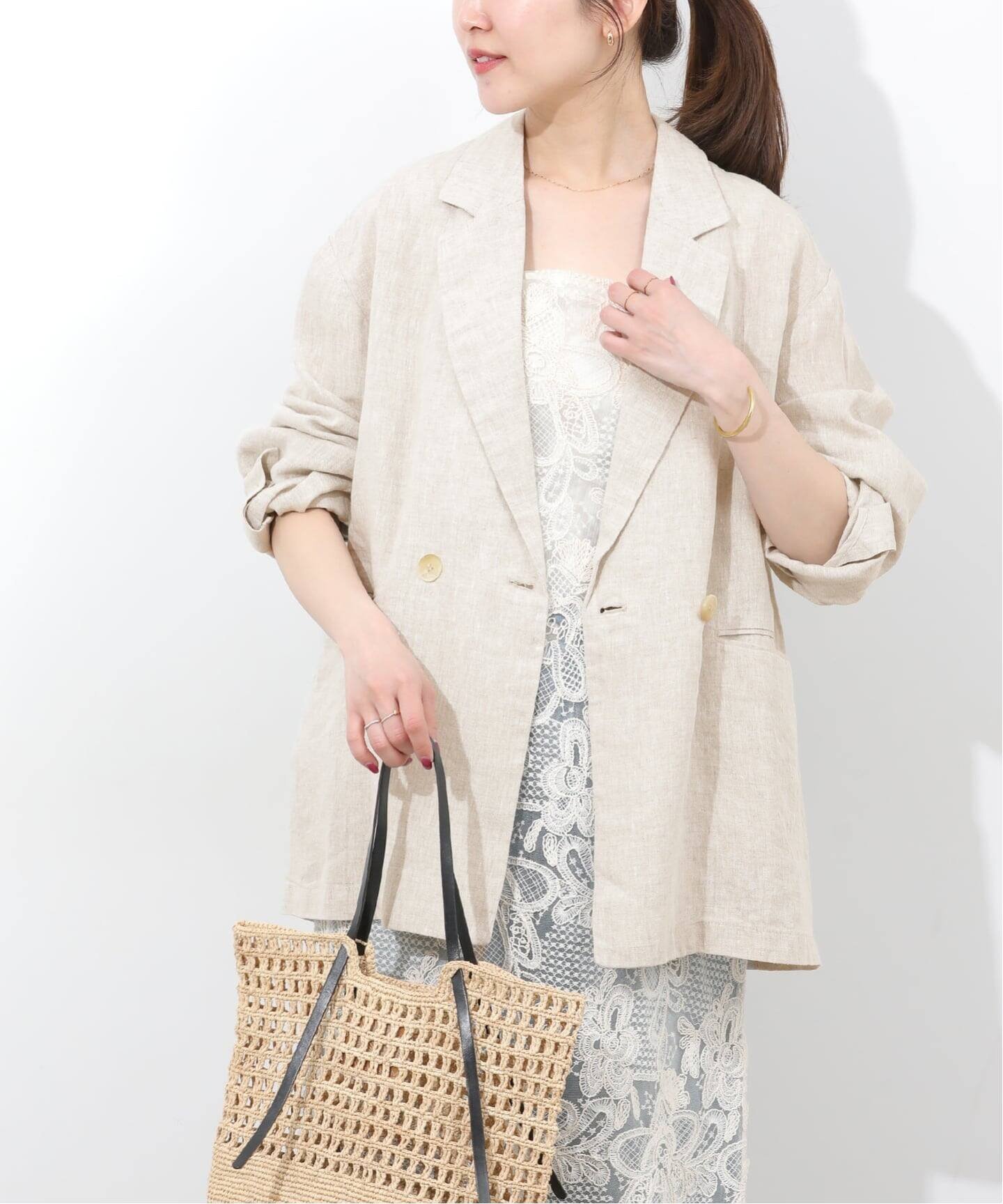 【ジャーナルスタンダード レリューム/JOURNAL STANDARD relume】のベルギーリネンテーラードダブルジャケット インテリア・キッズ・メンズ・レディースファッション・服の通販 founy(ファウニー) 　ファッション　Fashion　レディースファッション　Fashion for Women　アウター　Coat / Outerwear Collection　レディースジャケット・軽アウター　Jackets　2026年　2026　2026春夏・S/S　Spring/Summer 2026 SS26　おすすめ　Recommended / Our Picks　ジャケット　Jacket, Outerwear　スラックス　Slacks, Dress Pants　セットアップ　Set-Up, Coordinated Outfit　ダブル　Double, Double-Breasted　デニム　Denim, Jeans Material　ベージュ|ID: prp329100004975229 ipo3291000000037296931