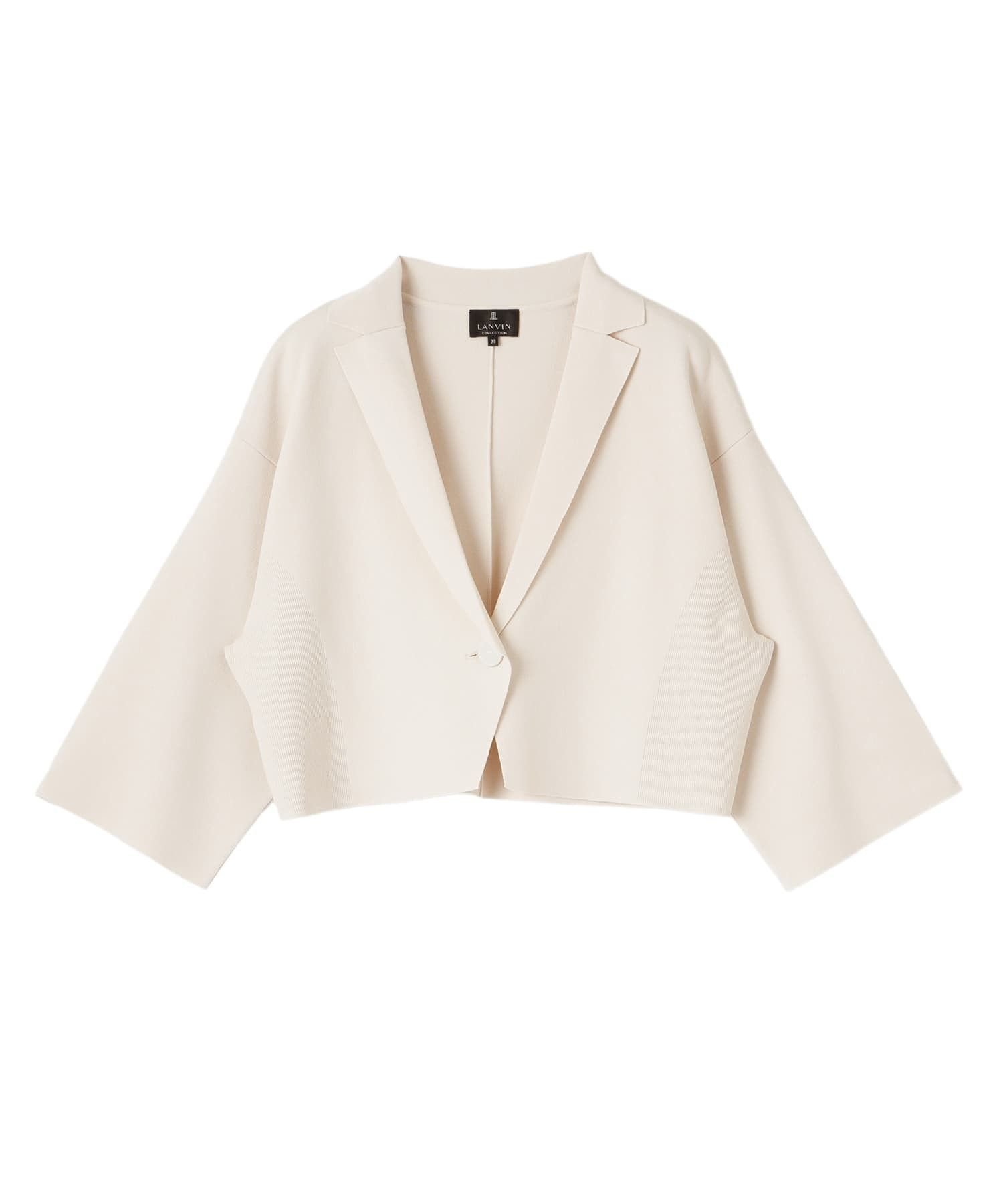 【ランバンコレクション/LANVIN COLLECTION】のミラノリブニットジャケット インテリア・キッズ・メンズ・レディースファッション・服の通販 founy(ファウニー) 　ファッション　Fashion　レディースファッション　Fashion for Women　アウター　Coat / Outerwear Collection　レディースジャケット・軽アウター　Jackets　なめらか　Smooth, Silky Texture　カーディガン　Cardigan, Knitwear　ジャケット　Jacket, Outerwear　フロント　Front, Front Design　エレガント 上品　Elegant　オフホワイト|ID: prp329100004975232 ipo3291000000037296953