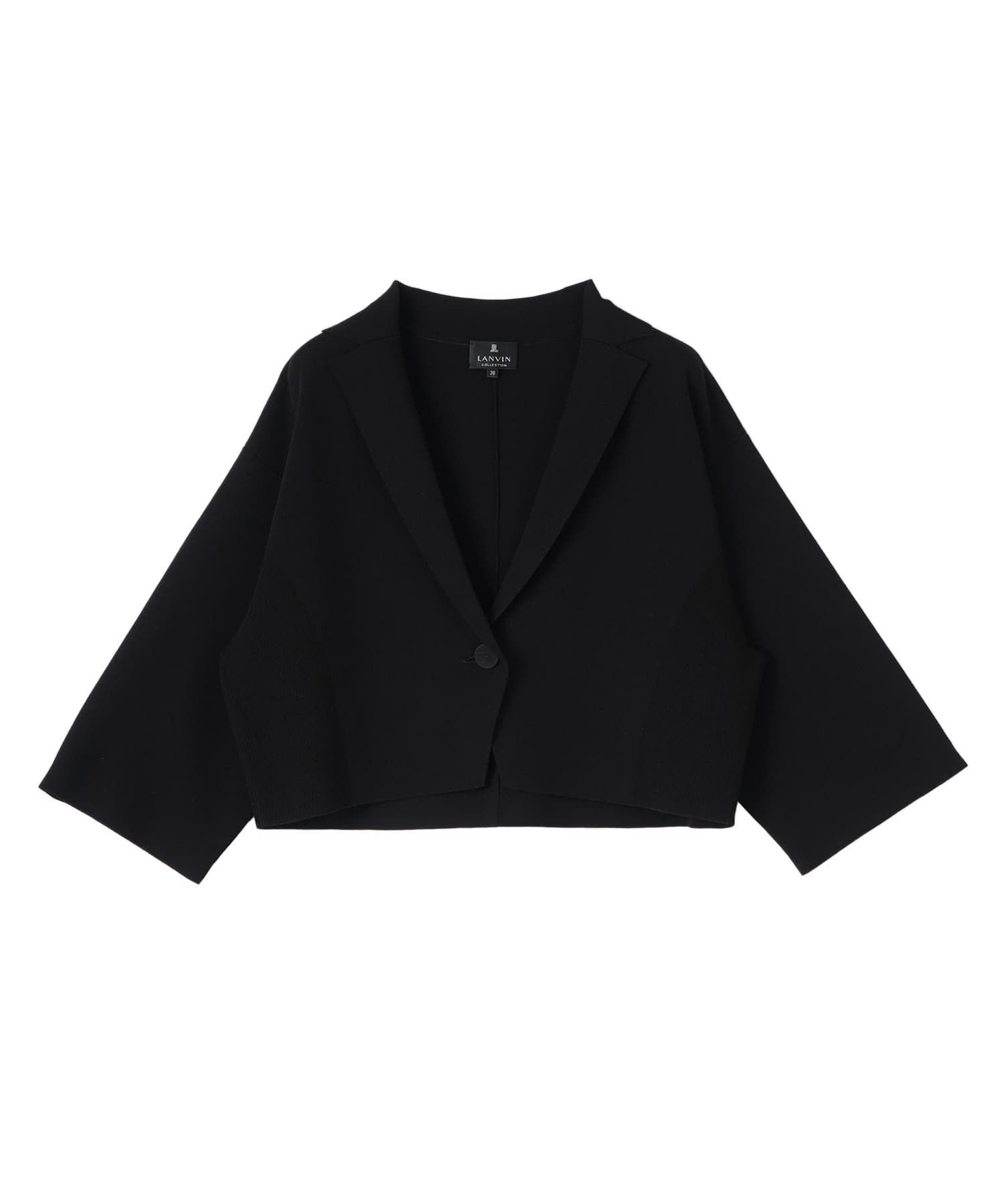 【ランバンコレクション/LANVIN COLLECTION】のミラノリブニットジャケット インテリア・キッズ・メンズ・レディースファッション・服の通販 founy(ファウニー) 　ファッション　Fashion　レディースファッション　Fashion for Women　アウター　Coat / Outerwear Collection　レディースジャケット・軽アウター　Jackets　なめらか　Smooth, Silky Texture　カーディガン　Cardigan, Knitwear　ジャケット　Jacket, Outerwear　フロント　Front, Front Design　エレガント 上品　Elegant　ブラック|ID: prp329100004975232 ipo3291000000037296954