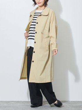 【ニコル クラブ/NICOLE CLUB】の衿端スピンドル入り一重コート 大人の最旬トレンドファッション＆コーディネート founy(ファウニー) ファッション Fashion レディースファッション Fashion for Women アウター Coat / Outerwear Collection コート・ロングコート・ピーコート Long Coats, Peacoats & More 軽量 Lightweight, Ultra Light シンプル Simple, Minimal ストレッチ Stretch, Stretchy Fabric スピンドル Spindle, Drawcord スマート Smart, Elegant ベーシック Basic, Essential |ID:prp329100004975240