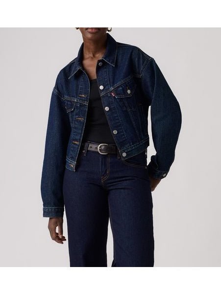 【リーバイス/Levis】のSHRUNKEN 90S トラッカージャケット インテリア・キッズ・メンズ・レディースファッション・服の通販 founy(ファウニー) 　ファッション　Fashion　レディースファッション　Fashion for Women　アウター　Coat / Outerwear Collection　レディースジャケット・軽アウター　Jackets　クロップド　Cropped, Short Length　クール　Cool, Chic　シェイプ　Shape, Slim Fit　シンプル　Simple, Minimal　ジャケット　Jacket, Outerwear　セットアップ　Set-Up, Coordinated Outfit　Dark Indigo - Flat Finish|ID: prp329100004975262 ipo3291000000037297051