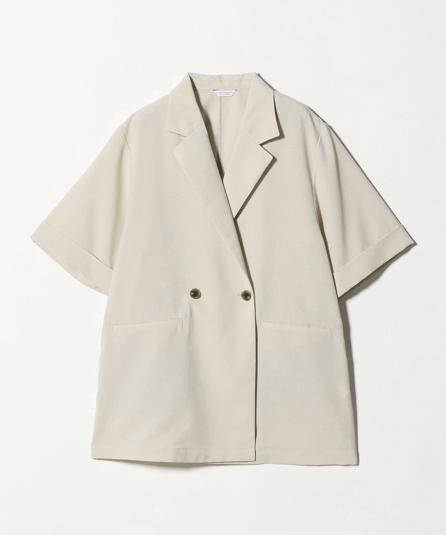 【ユナイテッドアローズ/UNITED ARROWS】のダブルブレスト ショートスリーブ シャツジャケット -セットアップ対応・ウォッシャブル- A DAY IN THE LIFE インテリア・キッズ・メンズ・レディースファッション・服の通販 founy(ファウニー) 　ファッション　Fashion　レディースファッション　Fashion for Women　アウター　Coat / Outerwear Collection　レディースジャケット・軽アウター　Jackets　ウォッシャブル　Machine Washable　ショート　Short, Short Length　ジャケット　Jacket, Outerwear　ストライプ　Stripe, Striped Pattern　スリーブ　Sleeve, Long Sleeve / Short Sleeve　セットアップ　Set-Up, Coordinated Outfit　ダブル　Double, Double-Breasted　デニム　Denim, Jeans Material　トレンド　Trend, Trending Now　バランス　Balance, Style Balance　アウトレット　Outlet / Clearance　おすすめ　Recommended / Our Picks　夏　Summer　ビジネス 仕事 通勤　Business / Work / Commuting　NATURAL|ID: prp329100004975263 ipo3291000000037297054