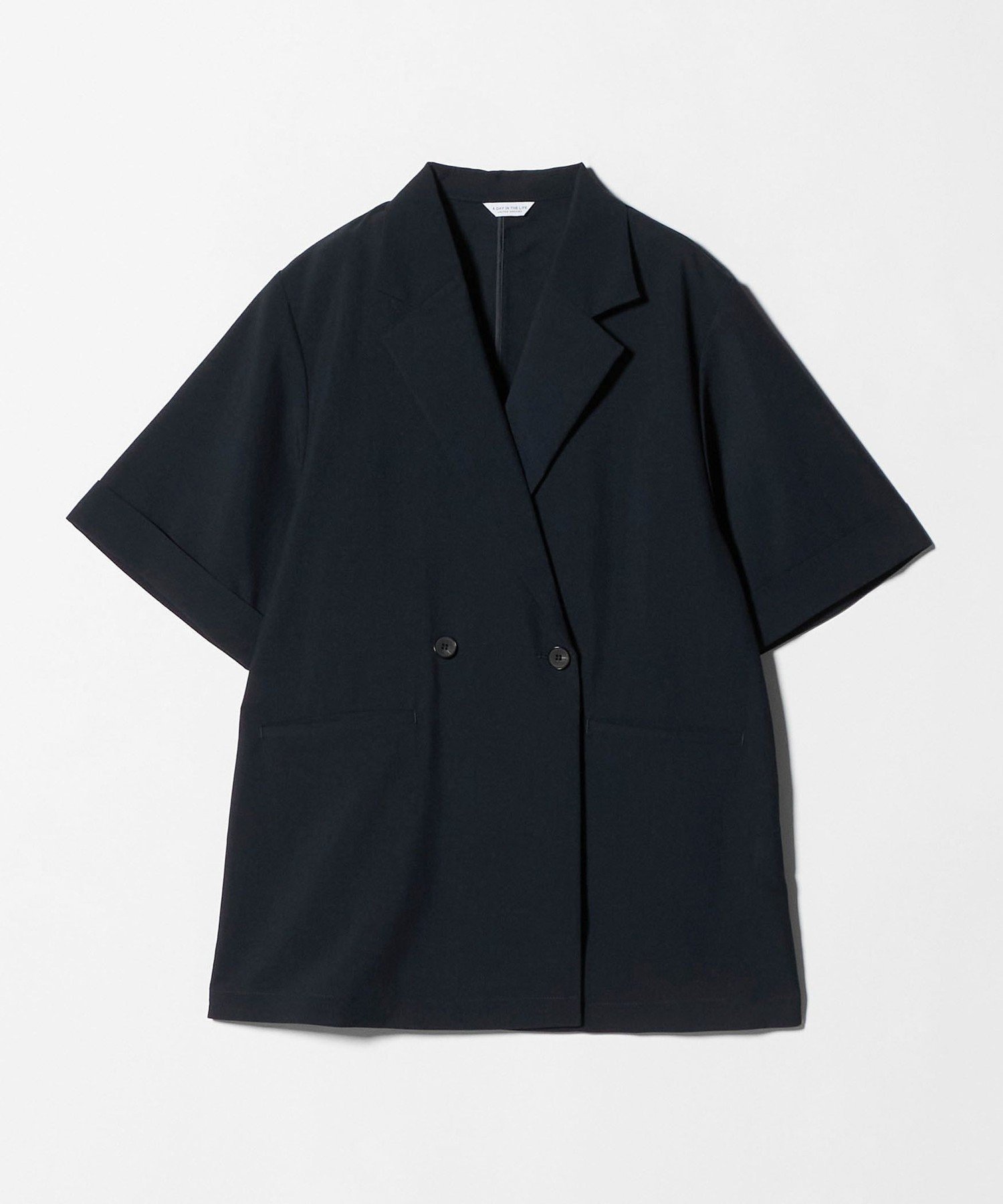 【ユナイテッドアローズ/UNITED ARROWS】のダブルブレスト ショートスリーブ シャツジャケット -セットアップ対応・ウォッシャブル- A DAY IN THE LIFE インテリア・キッズ・メンズ・レディースファッション・服の通販 founy(ファウニー) 　ファッション　Fashion　レディースファッション　Fashion for Women　アウター　Coat / Outerwear Collection　レディースジャケット・軽アウター　Jackets　ウォッシャブル　Machine Washable　ショート　Short, Short Length　ジャケット　Jacket, Outerwear　ストライプ　Stripe, Striped Pattern　スリーブ　Sleeve, Long Sleeve / Short Sleeve　セットアップ　Set-Up, Coordinated Outfit　ダブル　Double, Double-Breasted　デニム　Denim, Jeans Material　トレンド　Trend, Trending Now　バランス　Balance, Style Balance　アウトレット　Outlet / Clearance　おすすめ　Recommended / Our Picks　夏　Summer　ビジネス 仕事 通勤　Business / Work / Commuting　NAVY|ID: prp329100004975263 ipo3291000000037297055