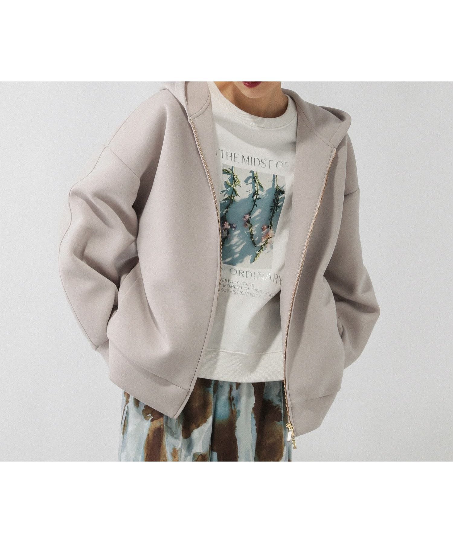 【グローバルワーク/GLOBAL WORK】のダンボールBIGフーディ/636025 インテリア・キッズ・メンズ・レディースファッション・服の通販 founy(ファウニー) 　ファッション　Fashion　レディースファッション　Fashion for Women　おすすめ　Recommended / Our Picks　インナー　Innerwear　スウェット / スエット　Sweatshirt, Sweatwear　スラックス　Slacks, Dress Pants　パターン　Pattern, Design Print　フレア　Flare, Flared　ボトム　Bottoms, Lower Wear　グレージュ51|ID: prp329100004975286 ipo3291000000037297177