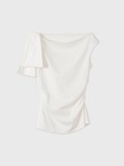 【エイミーイストワール/eimy istoire】のASYMMETRY RIBBON TOPS 大人の最旬トレンドファッション＆コーディネート founy(ファウニー) ファッション Fashion レディースファッション Fashion for Women トップス・カットソー Cut & Sew Tops アシンメトリー Asymmetrical Style ギャザー Gathered, Ruffled シンプル Simple, Minimal スラックス Slacks, Dress Pants スリーブ Sleeve, Long Sleeve / Short Sleeve デニム Denim, Jeans Material ドレープ Drape, Draping Fabric なめらか Smooth, Silky Texture フィット Fit, Slim Fit 再入荷 Restock / Back in Stock おすすめ Recommended / Our Picks thumbnail WHITE|ID: prp329100004975299 ipo3291000000037297261