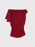 【エイミーイストワール/eimy istoire】のASYMMETRY RIBBON TOPS 大人の最旬トレンドファッション＆コーディネート founy(ファウニー) ファッション Fashion レディースファッション Fashion for Women トップス・カットソー Cut & Sew Tops アシンメトリー Asymmetrical Style ギャザー Gathered, Ruffled シンプル Simple, Minimal スラックス Slacks, Dress Pants スリーブ Sleeve, Long Sleeve / Short Sleeve デニム Denim, Jeans Material ドレープ Drape, Draping Fabric なめらか Smooth, Silky Texture フィット Fit, Slim Fit 再入荷 Restock / Back in Stock おすすめ Recommended / Our Picks thumbnail RED|ID: prp329100004975299 ipo3291000000037297263