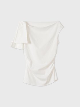 【エイミーイストワール/eimy istoire】のASYMMETRY RIBBON TOPS 大人の最旬トレンドファッション＆コーディネート founy(ファウニー) ファッション Fashion レディースファッション Fashion for Women トップス・カットソー Cut & Sew Tops アシンメトリー Asymmetrical Style ギャザー Gathered, Ruffled シンプル Simple, Minimal スラックス Slacks, Dress Pants スリーブ Sleeve, Long Sleeve / Short Sleeve デニム Denim, Jeans Material ドレープ Drape, Draping Fabric なめらか Smooth, Silky Texture フィット Fit, Slim Fit 再入荷 Restock / Back in Stock おすすめ Recommended / Our Picks |ID:prp329100004975299