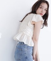 【ナチュラル ビューティー ベーシック/NATURAL BEAUTY BASIC】のレースアップフリルブラウス 大人の最旬トレンドファッション＆コーディネート founy(ファウニー) ファッション Fashion レディースファッション Fashion for Women トップス・カットソー Cut & Sew Tops シャツ・ブラウス・オフィスカジュアル Elegant Blouses & Button-Ups コンパクト Compact, Small Size シアー Sheer, See-Through シャーリング Shirring, Ruched ドット Polka Dot, Dot Pattern フィット Fit, Slim Fit フリル Frill, Ruffle プリント Print, Printed Pattern 人気 Popular, Best Seller 無地 Plain, Solid Color |ID:prp329100004975300