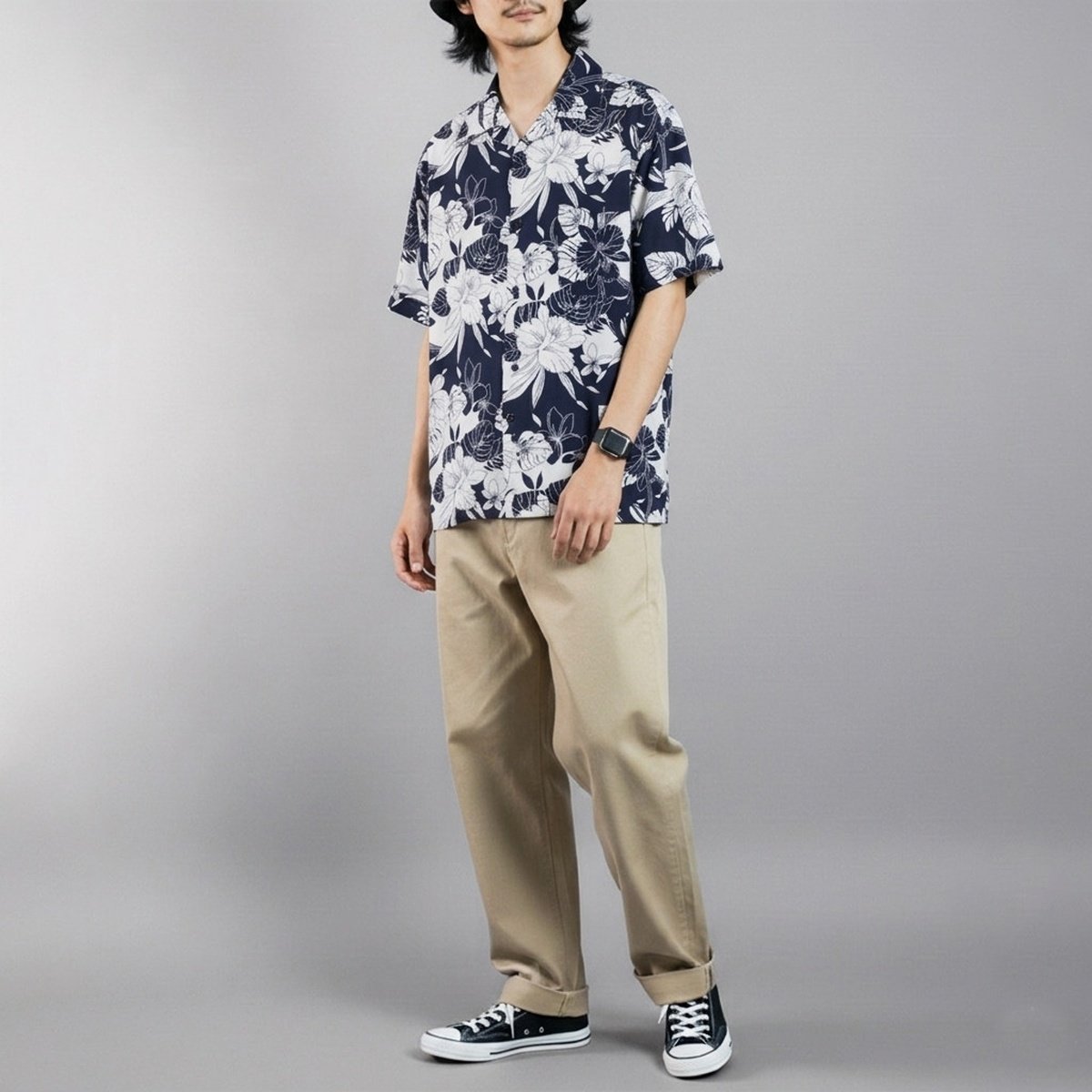 【サロン ハミュー/salong hameu】のアロハシャツ メンズ レーヨン ユニセックス 柄シャツ オープンカラー オーバーサイズ レディース ユニセックス インテリア・キッズ・メンズ・レディースファッション・服の通販 founy(ファウニー) 　ファッション　Fashion　レディースファッション　Fashion for Women　トップス・カットソー　Cut & Sew Tops　シャツ・ブラウス・オフィスカジュアル　Elegant Blouses & Button-Ups　インナー　Innerwear　オックス　Oxford Fabric　ヴィンテージ　Vintage Style　カラフル　Colorful Design　カーディガン　Cardigan, Knitwear　キャップ　Cap, Baseball Cap　サンダル　Sandals, Summer Shoes　シアー　Sheer, See-Through　シフォン　Chiffon, Lightweight Fabric　ショルダー　Shoulder, Shoulder Strap　ショーツ　Shorts, Short Pants　ショート　Short, Short Length　ジーンズ　Jeans, Denim Pants　ストライプ　Stripe, Striped Pattern　スニーカー　Sneakers, Trainers　タンク　Tank Top, Sleeveless Top　デニム　Denim, Jeans Material　トレンド　Trend, Trending Now　ドレープ　Drape, Draping Fabric　定番　Standard, Basic Item　ノースリーブ　Sleeveless, No-Sleeve　ハーフ　Half, Half-Length　パーカー　Hoodie, Parka　フレア　Flare, Flared　ブロード　Broadcloth, Fine Cotton　ボタニカル　Botanical, Floral Pattern　ネイビー系3|ID: prp329100004975310 ipo3291000000037297324