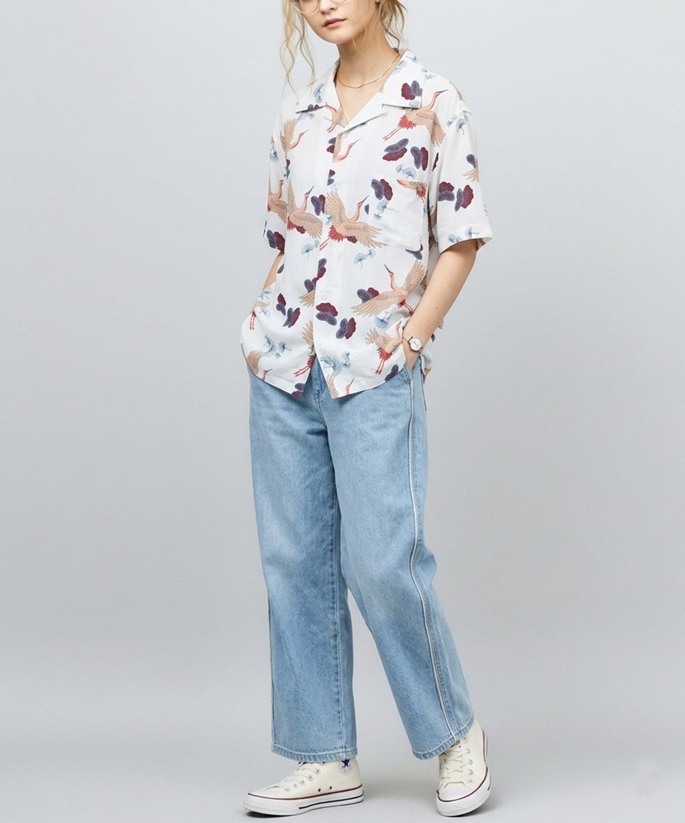 【サロン ハミュー/salong hameu】のアロハシャツ メンズ レーヨン ユニセックス 柄シャツ オープンカラー オーバーサイズ レディース ユニセックス インテリア・キッズ・メンズ・レディースファッション・服の通販 founy(ファウニー) 　ファッション　Fashion　レディースファッション　Fashion for Women　トップス・カットソー　Cut & Sew Tops　シャツ・ブラウス・オフィスカジュアル　Elegant Blouses & Button-Ups　インナー　Innerwear　オックス　Oxford Fabric　ヴィンテージ　Vintage Style　カラフル　Colorful Design　カーディガン　Cardigan, Knitwear　キャップ　Cap, Baseball Cap　サンダル　Sandals, Summer Shoes　シアー　Sheer, See-Through　シフォン　Chiffon, Lightweight Fabric　ショルダー　Shoulder, Shoulder Strap　ショーツ　Shorts, Short Pants　ショート　Short, Short Length　ジーンズ　Jeans, Denim Pants　ストライプ　Stripe, Striped Pattern　スニーカー　Sneakers, Trainers　タンク　Tank Top, Sleeveless Top　デニム　Denim, Jeans Material　トレンド　Trend, Trending Now　ドレープ　Drape, Draping Fabric　定番　Standard, Basic Item　ノースリーブ　Sleeveless, No-Sleeve　ハーフ　Half, Half-Length　パーカー　Hoodie, Parka　フレア　Flare, Flared　ブロード　Broadcloth, Fine Cotton　ボタニカル　Botanical, Floral Pattern　ホワイト系その他5|ID: prp329100004975310 ipo3291000000037297325