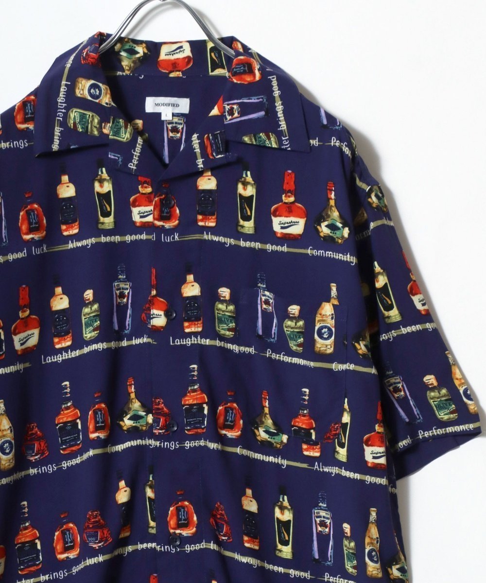 【サロン ハミュー/salong hameu】のアロハシャツ メンズ レーヨン ユニセックス 柄シャツ オープンカラー オーバーサイズ レディース ユニセックス インテリア・キッズ・メンズ・レディースファッション・服の通販 founy(ファウニー) 　ファッション　Fashion　レディースファッション　Fashion for Women　トップス・カットソー　Cut & Sew Tops　シャツ・ブラウス・オフィスカジュアル　Elegant Blouses & Button-Ups　インナー　Innerwear　オックス　Oxford Fabric　ヴィンテージ　Vintage Style　カラフル　Colorful Design　カーディガン　Cardigan, Knitwear　キャップ　Cap, Baseball Cap　サンダル　Sandals, Summer Shoes　シアー　Sheer, See-Through　シフォン　Chiffon, Lightweight Fabric　ショルダー　Shoulder, Shoulder Strap　ショーツ　Shorts, Short Pants　ショート　Short, Short Length　ジーンズ　Jeans, Denim Pants　ストライプ　Stripe, Striped Pattern　スニーカー　Sneakers, Trainers　タンク　Tank Top, Sleeveless Top　デニム　Denim, Jeans Material　トレンド　Trend, Trending Now　ドレープ　Drape, Draping Fabric　定番　Standard, Basic Item　ノースリーブ　Sleeveless, No-Sleeve　ハーフ　Half, Half-Length　パーカー　Hoodie, Parka　フレア　Flare, Flared　ブロード　Broadcloth, Fine Cotton　ボタニカル　Botanical, Floral Pattern　ブルー系その他|ID: prp329100004975310 ipo3291000000037297333