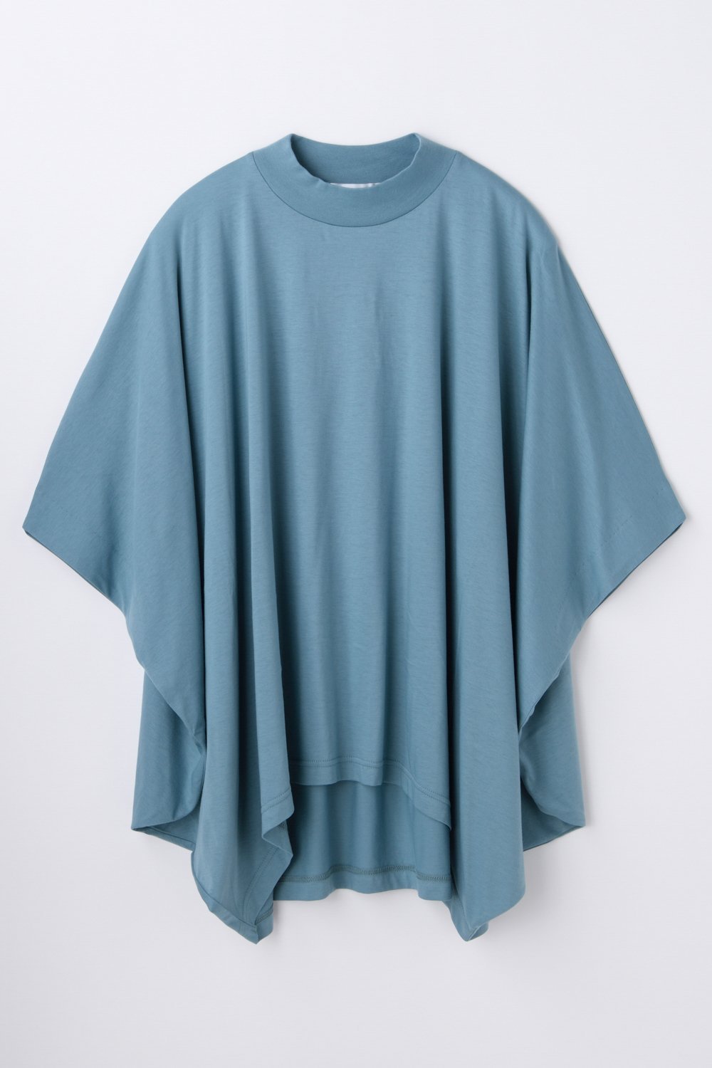 【エンフォルド/ENFOLD】のHIGH-NECK HEXAGON T-SHIRT インテリア・キッズ・メンズ・レディースファッション・服の通販 founy(ファウニー) 　ファッション　Fashion　レディースファッション　Fashion for Women　トップス・カットソー　Cut & Sew Tops　シャツ・ブラウス・オフィスカジュアル　Elegant Blouses & Button-Ups　ロングTシャツ・Tシャツ　Longline T-Shirts & Tees　エレガント 上品　Elegant　オーガニック　Organic Cotton　コンパクト　Compact, Small Size　ハイネック　High Neck, Mock Neck　定番　Standard, Basic Item　M/SAX|ID: prp329100004975320 ipo3291000000037297406