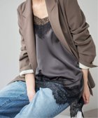 【スピック&スパン/Spick & Span】の《WEB限定 / 追加3》レースサテンチュニックキャミソール 大人の最旬トレンドファッション＆コーディネート founy(ファウニー) ファッション Fashion レディースファッション Fashion for Women トップス・カットソー Cut & Sew Tops キャミソール&ノースリーブ Camisoles & Sleeveless Tops インナー Innerwear 春 Spring キャミソール Camisole, Spaghetti Strap Top 今季 This Season, Current Season サテン Satin, Glossy Fabric シンプル Simple, Minimal ジャケット Jacket, Outerwear スマート Smart, Elegant バランス Balance, Style Balance ヘムライン Hemline, Bottom Cut レース Lace, Lace Fabric thumbnail グレー|ID: prp329100004975325 ipo3291000000037297422
