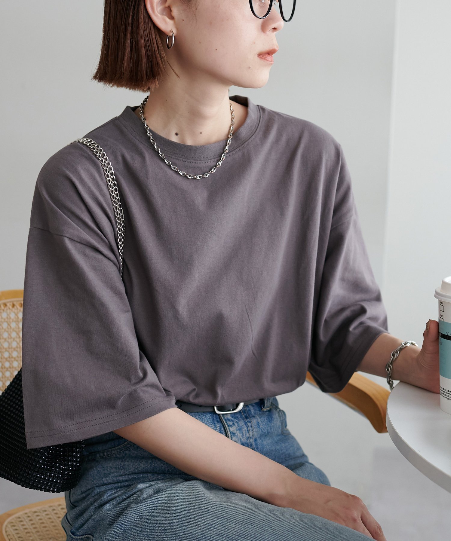 【ディスコート/Discoat】の【17色展開】ビック半袖Tシャツ≪WEB限定≫ インテリア・キッズ・メンズ・レディースファッション・服の通販 founy(ファウニー) 　ファッション　Fashion　レディースファッション　Fashion for Women　トップス・カットソー　Cut & Sew Tops　シャツ・ブラウス・オフィスカジュアル　Elegant Blouses & Button-Ups　ロングTシャツ・Tシャツ　Longline T-Shirts & Tees　シンプル　Simple, Minimal　半袖　Short Sleeve, Half Sleeve　チャコールグレー|ID: prp329100004975341 ipo3291000000037297516