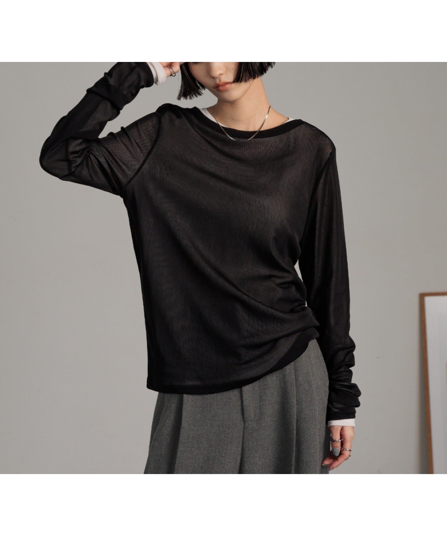 【ローリーズファーム/LOWRYS FARM】のナイロンシアータイトLS インテリア・キッズ・メンズ・レディースファッション・服の通販 founy(ファウニー) 　ファッション　Fashion　レディースファッション　Fashion for Women　おすすめ　Recommended / Our Picks　インナー　Innerwear　サロペット　Overalls, Salopette　シアー　Sheer, See-Through　ジャケット　Jacket, Outerwear　ベスト　Vest, Waistcoat　メッシュ　Mesh, Net Fabric　ブラック|ID: prp329100004975346 ipo3291000000037297543