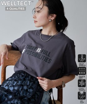 【コーエン/COEN】の【UVカット・接触冷感】WELLTECT USA ロゴプリントTシャツ 大人の最旬トレンドファッション＆コーディネート founy(ファウニー) ファッション Fashion レディースファッション Fashion for Women トップス・カットソー Cut & Sew Tops シャツ・ブラウス・オフィスカジュアル Elegant Blouses & Button-Ups ロングTシャツ・Tシャツ Longline T-Shirts & Tees おすすめ Recommended / Our Picks ショルダー Shoulder, Shoulder Strap ドロップ Drop Shoulder, Dropped Style フォルム Silhouette, Form プリント Print, Printed Pattern ワイド Wide, Wide Fit 人気 Popular, Best Seller 吸水 Absorbent, Quick-Dry 夏 Summer |ID:prp329100004975350