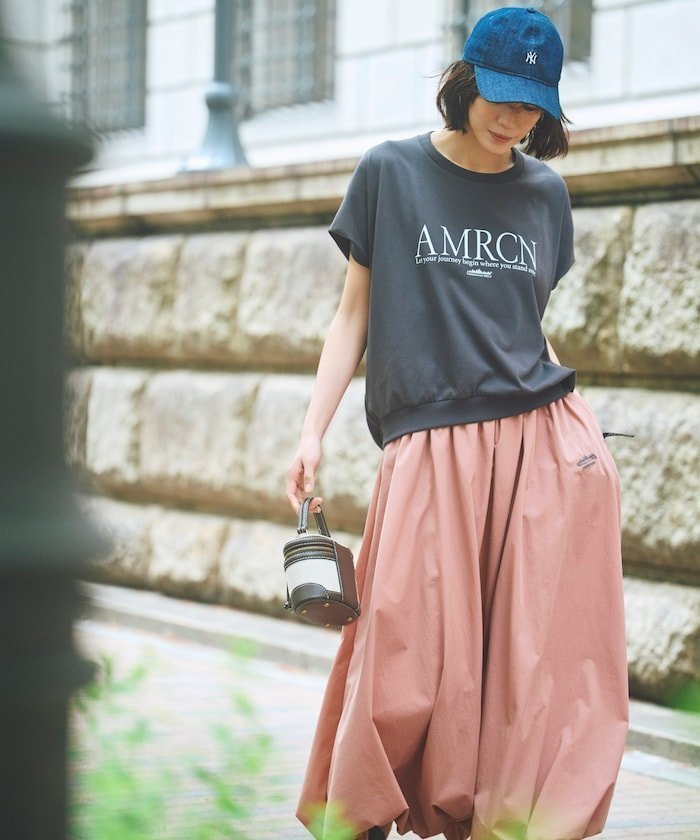 【フリークスストア/FREAK'S STORE】の別注 フレンチスリーブTシャツ スカートセットアップ インテリア・キッズ・メンズ・レディースファッション・服の通販 founy(ファウニー) 　ファッション　Fashion　レディースファッション　Fashion for Women　セットアップ　Matching Sets　スカート・ミニ/ミディ/マキシ　Skirts / Mini, Midi & Maxi Skirts　カットソー　Cut and Sewn Top　抗菌　Antibacterial, Bacteria-Resistant　軽量　Lightweight, Ultra Light　シンプル　Simple, Minimal　ストレッチ　Stretch, Stretchy Fabric　スペシャル　Special, Limited Edition　スリーブ　Sleeve, Long Sleeve / Short Sleeve　セットアップ　Set-Up, Coordinated Outfit　トリプル　Triple, Three Layers　バルーン　Balloon, Balloon Silhouette　フレンチ　French, French Style　別注　Limited Edition, Custom Order　S/S・春夏　SS, Spring/Summer, Warm Season　夏　Summer　2026年　2026　2026春夏・S/S　Spring/Summer 2026 SS26　チャコールグレー×ピンク|ID: prp329100004975355 ipo3291000000037297583
