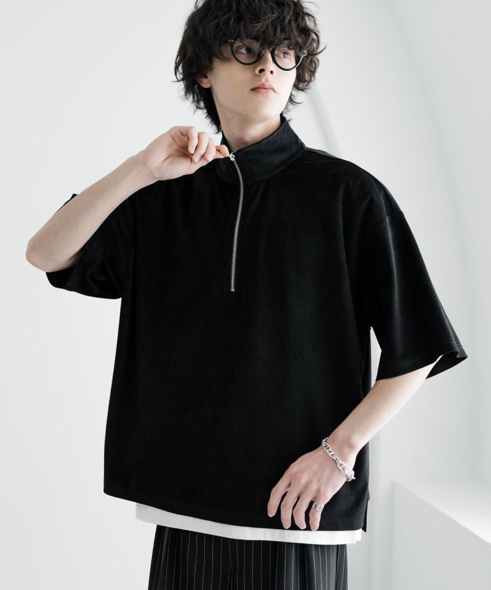 【ロッキーモンロー/Rocky Monroe】のオーバーサイズフェイクスエードハーフジップ半袖プルオーバー インテリア・キッズ・メンズ・レディースファッション・服の通販 founy(ファウニー) https://founy.com/ ファッション Fashion レディースファッション Fashion for Women トップス・カットソー Cut & Sew Tops カジュアルプルオーバー・ニットトップス Pullovers & Knit Tops / Casual Pullovers インナー Innerwear 軽量 Lightweight, Ultra Light スリット Slit, Slit Detail トレンド Trend, Trending Now ドレープ Drape, Draping Fabric バランス Balance, Style Balance 半袖 Short Sleeve, Half Sleeve メンズ Men's, Menswear リラックス Relax, Relaxed Fit ワイド Wide, Wide Fit 再入荷 Restock / Back in Stock おすすめ Recommended / Our Picks エレガント 上品 Elegant |ID: prp329100004975372 ipo3291000000037297641