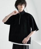 【ロッキーモンロー/Rocky Monroe】のオーバーサイズフェイクスエードハーフジップ半袖プルオーバー ブラック|ID: prp329100004975372 ipo3291000000037297642