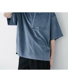 【ロッキーモンロー/Rocky Monroe】のオーバーサイズフェイクスエードハーフジップ半袖プルオーバー ブルー|ID: prp329100004975372 ipo3291000000037297644