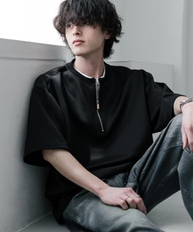 【ロッキーモンロー/Rocky Monroe】の接触冷感 オーバーサイズダンボールハーフジップ半袖プルオーバー 大人の最旬トレンドファッション＆コーディネート founy(ファウニー) ファッション Fashion レディースファッション Fashion for Women トップス・カットソー Cut & Sew Tops カジュアルプルオーバー・ニットトップス Pullovers & Knit Tops / Casual Pullovers インナー Innerwear 軽量 Lightweight, Ultra Light ストレッチ Stretch, Stretchy Fabric スポーティ Sporty, Casual Athletic トレンド Trend, Trending Now ドレープ Drape, Draping Fabric ドロップ Drop Shoulder, Dropped Style バランス Balance, Style Balance 半袖 Short Sleeve, Half Sleeve メンズ Men's, Menswear リラックス Relax, Relaxed Fit ワイド Wide, Wide Fit 再入荷 Restock / Back in Stock おすすめ Recommended / Our Picks エレガント 上品 Elegant |ID:prp329100004975375