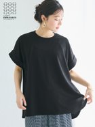 【コカ/COCA】の【田中里奈様着用】ライトエンボスロールアップスリーブトップス 大人の最旬トレンドファッション＆コーディネート founy(ファウニー) ファッション Fashion レディースファッション Fashion for Women トップス・カットソー Cut & Sew Tops 春 Spring 洗える Machine Washable カットソー Cut and Sewn Top 軽量 Lightweight, Ultra Light シンプル Simple, Minimal スリット Slit, Slit Detail スリーブ Sleeve, Long Sleeve / Short Sleeve デニム Denim, Jeans Material バランス Balance, Style Balance ビッグ Big, Oversized フレンチ French, French Style ヘムライン Hemline, Bottom Cut ポケット Pocket, Pocket Detail 半袖 Short Sleeve, Half Sleeve 無地 Plain, Solid Color リラックス Relax, Relaxed Fit ワイド Wide, Wide Fit 夏 Summer 旅行 Travel 2026年 2026 2026春夏・S/S Spring/Summer 2026 SS26 thumbnail Black|ID: prp329100004975376 ipo3291000000037297663