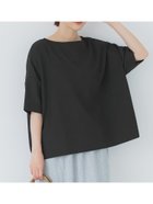 【コカ/COCA】の【田中里奈様着用】ライトエンボス半袖ワイドT 大人の最旬トレンドファッション＆コーディネート founy(ファウニー) ファッション Fashion レディースファッション Fashion for Women トップス・カットソー Cut & Sew Tops 春 Spring 洗える Machine Washable カットソー Cut and Sewn Top 軽量 Lightweight, Ultra Light シンプル Simple, Minimal デニム Denim, Jeans Material ビッグ Big, Oversized ポケット Pocket, Pocket Detail 半袖 Short Sleeve, Half Sleeve 無地 Plain, Solid Color リラックス Relax, Relaxed Fit ワイド Wide, Wide Fit おすすめ Recommended / Our Picks 夏 Summer 旅行 Travel 2026年 2026 2026春夏・S/S Spring/Summer 2026 SS26 thumbnail Black|ID: prp329100004975378 ipo3291000000037297670