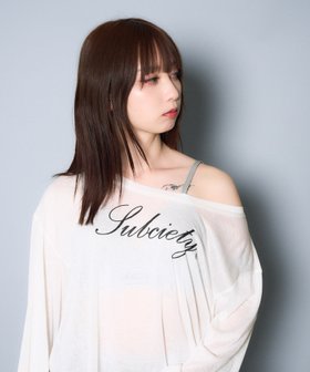 【サブサエティ/Subciety】のOff-shoulder sheer top 大人の最旬トレンドファッション＆コーディネート founy(ファウニー) ファッション Fashion レディースファッション Fashion for Women ワンピース Dresses なめらか Smooth, Silky Texture キャミ Camisole, Cami Top シアー Sheer, See-Through フロント Front, Front Design プリント Print, Printed Pattern 再入荷 Restock / Back in Stock 夏 Summer |ID:prp329100004975382