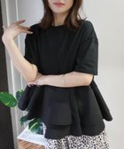 【コーナーズ/CORNERS】の【機能素材】ペプラムフレアTシャツ【接触冷感】【UV加工】【吸水速乾】 大人の最旬トレンドファッション＆コーディネート founy(ファウニー) ファッション Fashion レディースファッション Fashion for Women トップス・カットソー Cut & Sew Tops シャツ・ブラウス・オフィスカジュアル Elegant Blouses & Button-Ups ロングTシャツ・Tシャツ Longline T-Shirts & Tees フレア Flare, Flared ペプラム Peplum, Flared Hem 吸水 Absorbent, Quick-Dry thumbnail ブラック|ID: prp329100004975385 ipo3291000000037297692