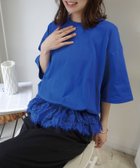 【コーナーズ/CORNERS】の【機能素材】裾レースTシャツ【接触冷感】【UV加工】【吸水速乾】 大人の最旬トレンドファッション＆コーディネート founy(ファウニー) ファッション Fashion レディースファッション Fashion for Women トップス・カットソー Cut & Sew Tops シャツ・ブラウス・オフィスカジュアル Elegant Blouses & Button-Ups ロングTシャツ・Tシャツ Longline T-Shirts & Tees 吸水 Absorbent, Quick-Dry レース Lace, Lace Fabric エレガント 上品 Elegant thumbnail ブルー|ID: prp329100004975386 ipo3291000000037297698
