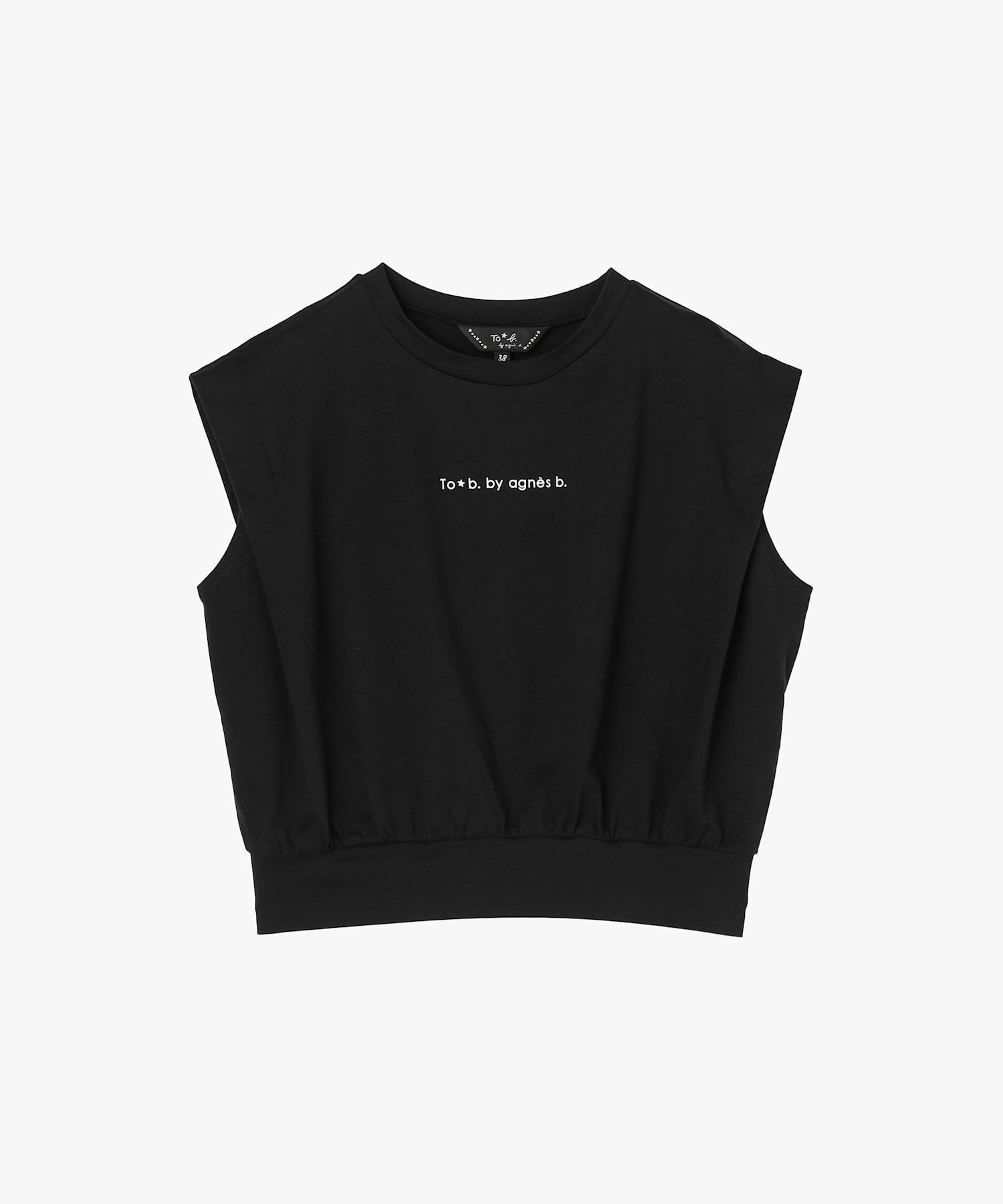 【アニエスベー ファム/agnes b. FEMME】のロゴ コットン フレンチスリーブ トップス インテリア・キッズ・メンズ・レディースファッション・服の通販 founy(ファウニー) 　ファッション　Fashion　レディースファッション　Fashion for Women　トップス・カットソー　Cut & Sew Tops　スリット　Slit, Slit Detail　スリーブ　Sleeve, Long Sleeve / Short Sleeve　フレンチ　French, French Style　ブラック|ID: prp329100004975388 ipo3291000000037297707