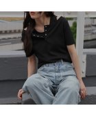 【コロニートゥーワンスリーナイン/COLONY 2139】のテレコレイヤードヘンリーネック半袖Tシャツ 大人の最旬トレンドファッション＆コーディネート founy(ファウニー) ファッション Fashion レディースファッション Fashion for Women トップス・カットソー Cut & Sew Tops シャツ・ブラウス・オフィスカジュアル Elegant Blouses & Button-Ups ロングTシャツ・Tシャツ Longline T-Shirts & Tees タンク Tank Top, Sleeveless Top 半袖 Short Sleeve, Half Sleeve 再入荷 Restock / Back in Stock 夏 Summer thumbnail ブラック|ID: prp329100004975392 ipo3291000000037297719