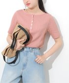 【ジャーナルスタンダード レリューム/JOURNAL STANDARD relume】のヘンリーネックランダムリブTシャツ 大人の最旬トレンドファッション＆コーディネート founy(ファウニー) ファッション Fashion レディースファッション Fashion for Women トップス・カットソー Cut & Sew Tops シャツ・ブラウス・オフィスカジュアル Elegant Blouses & Button-Ups ロングTシャツ・Tシャツ Longline T-Shirts & Tees 2026年 2026 2026春夏・S/S Spring/Summer 2026 SS26 夏 Summer thumbnail ピンク|ID: prp329100004975403 ipo3291000000037297762