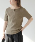 【ジャーナルスタンダード レリューム/JOURNAL STANDARD relume】のヘンリーネックランダムリブTシャツ 大人の最旬トレンドファッション＆コーディネート founy(ファウニー) ファッション Fashion レディースファッション Fashion for Women トップス・カットソー Cut & Sew Tops シャツ・ブラウス・オフィスカジュアル Elegant Blouses & Button-Ups ロングTシャツ・Tシャツ Longline T-Shirts & Tees 2026年 2026 2026春夏・S/S Spring/Summer 2026 SS26 夏 Summer thumbnail カーキ|ID: prp329100004975403 ipo3291000000037297765