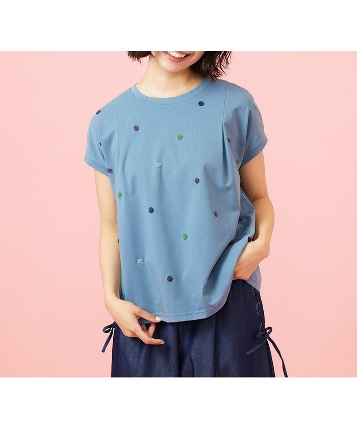 【ホコモモラ/Jocomomola】の【接触冷感】Fresco 天竺ドットTシャツ インテリア・キッズ・メンズ・レディースファッション・服の通販 founy(ファウニー) https://founy.com/ ファッション Fashion レディースファッション Fashion for Women トップス・カットソー Cut & Sew Tops シャツ・ブラウス・オフィスカジュアル Elegant Blouses & Button-Ups ロングTシャツ・Tシャツ Longline T-Shirts & Tees 春 Spring 秋 Autumn カットソー Cut and Sewn Top カラフル Colorful Design タンク Tank Top, Sleeveless Top デニム Denim, Jeans Material ドット Polka Dot, Dot Pattern プリント Print, Printed Pattern ペチコート Petticoat, Underskirt ポケット Pocket, Pocket Detail 無地 Plain, Solid Color レース Lace, Lace Fabric 冬 Winter / This Winter おすすめ Recommended / Our Picks 夏 Summer |ID: prp329100004975408 ipo3291000000037297780