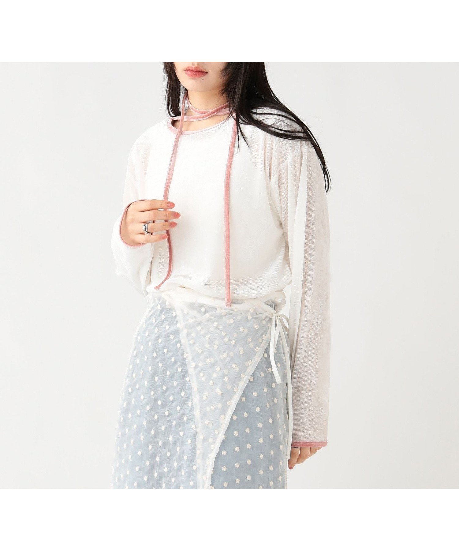 【ビームス ハート/BEAMS HEART】の【4/23新規値下げ】シアー ベロア リンガーTシャツ 26SS インテリア・キッズ・メンズ・レディースファッション・服の通販 founy(ファウニー) 　ファッション　Fashion　レディースファッション　Fashion for Women　トップス・カットソー　Cut & Sew Tops　シャツ・ブラウス・オフィスカジュアル　Elegant Blouses & Button-Ups　ロングTシャツ・Tシャツ　Longline T-Shirts & Tees　ベロアトップス　Velour Tops / Velvet-Look Items　2026年　2026　2026春夏・S/S　Spring/Summer 2026 SS26　おすすめ　Recommended / Our Picks　インナー　Innerwear　キャミソール　Camisole, Spaghetti Strap Top　シアー　Sheer, See-Through　スウェット / スエット　Sweatshirt, Sweatwear　デニム　Denim, Jeans Material　トレンド　Trend, Trending Now　ベロア　Velour, Soft Velvet　メッシュ　Mesh, Net Fabric　リボン　Ribbon, Bow　ワイド　Wide, Wide Fit　エレガント 上品　Elegant　IVORY|ID: prp329100004975411 ipo3291000000037297793