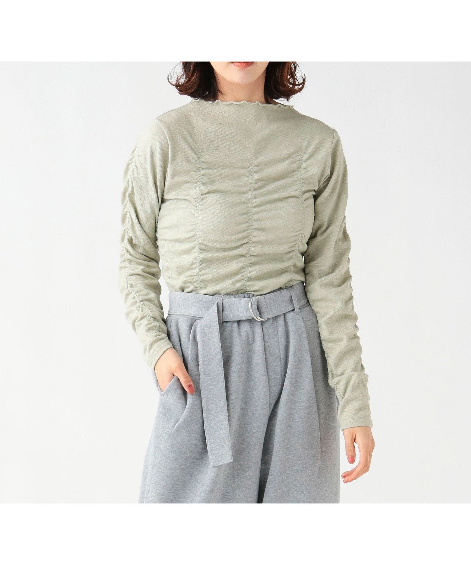 【ビームス ハート/BEAMS HEART】の【4/23新規値下げ】シャーリング ギャザー プルオーバー 26SS ウォッシャブル インテリア・キッズ・メンズ・レディースファッション・服の通販 founy(ファウニー) 　ファッション　Fashion　レディースファッション　Fashion for Women　トップス・カットソー　Cut & Sew Tops　カジュアルプルオーバー・ニットトップス　Pullovers & Knit Tops / Casual Pullovers　2026年　2026　2026春夏・S/S　Spring/Summer 2026 SS26　インナー　Innerwear　ウォッシャブル　Machine Washable　ギャザー　Gathered, Ruffled　シャーリング　Shirring, Ruched　フロント　Front, Front Design　ワイド　Wide, Wide Fit　MINT|ID: prp329100004975412 ipo3291000000037297799